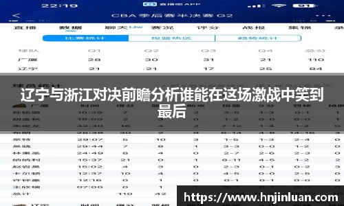 辽宁与浙江对决前瞻分析谁能在这场激战中笑到最后